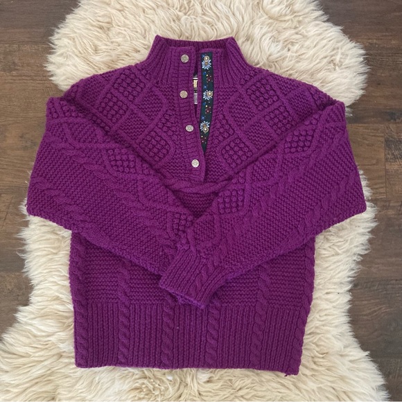 Vintage EIR Sun Valley Handknit Cable-knit Wool Pullover Sweater Sz M - Picture 3 of 10